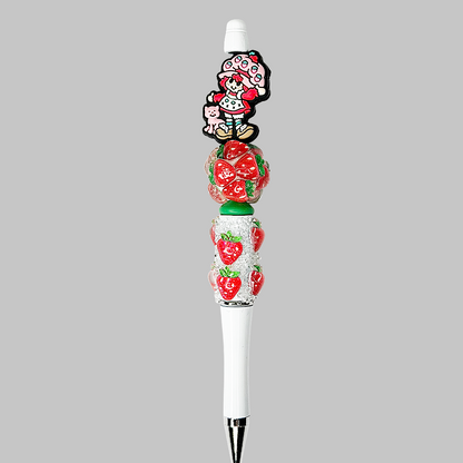 Strawberry Girl Beaded Pen