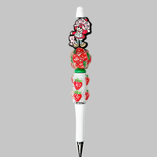 Strawberry Girl Beaded Pen