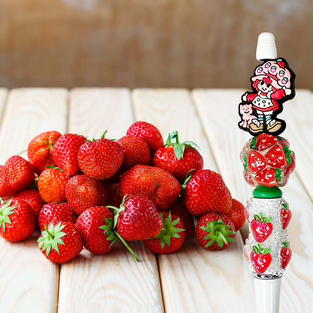Strawberry Girl Beaded Pen