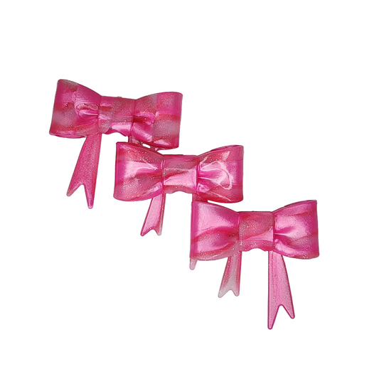 Pretty in Pink Glitter Bow Straw Topper/Focal