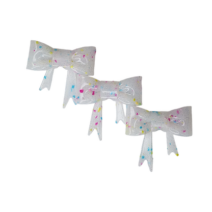 Rainbow Confetti Bow Straw Topper/Focal