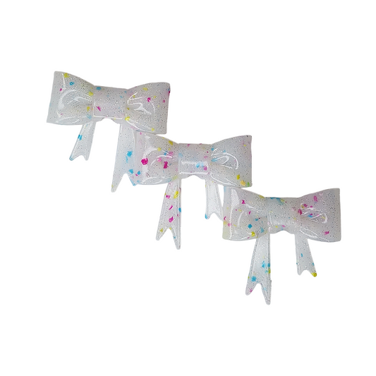 Rainbow Confetti Bow Straw Topper/Focal