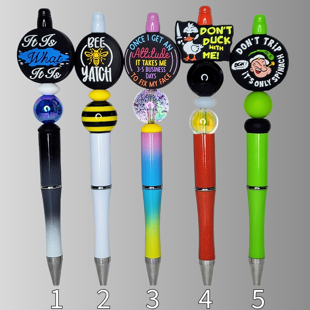 Funny, Sarcastic, Adult Humor Beaded Pens 1O