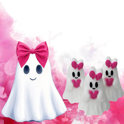 3D Ghost with Bow Focal Bead
