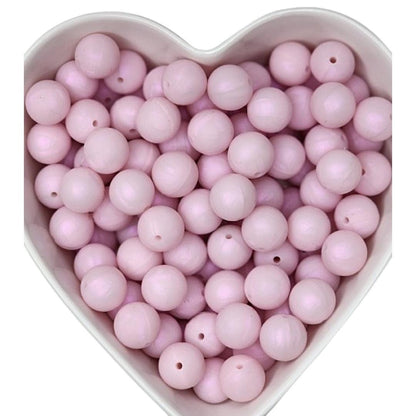 15mm Iced Pink Silicone Beads