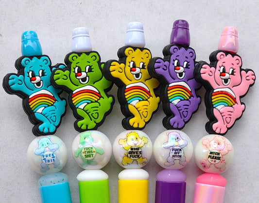 Funny Cussing Bears Beaded Pens 2R