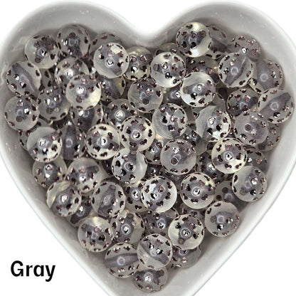 16mm Shiny Color Hearts/Clear Acrylic Beads