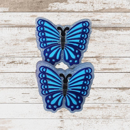 Pink & Blue Butterfly Focal Beads 168