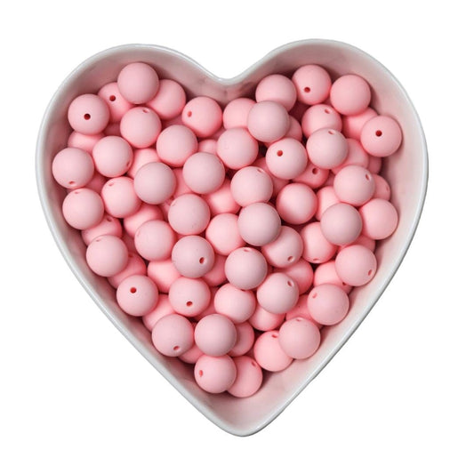 15mm Light Pink Silicone Beads