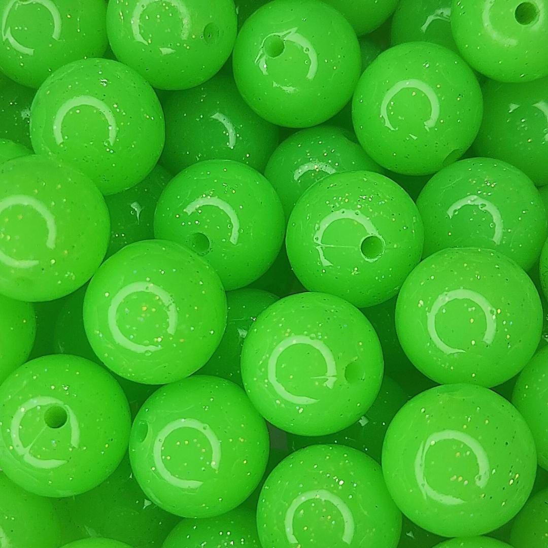15mm Glitter Jelly Silicone Beads