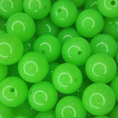 15mm Glitter Jelly Silicone Beads