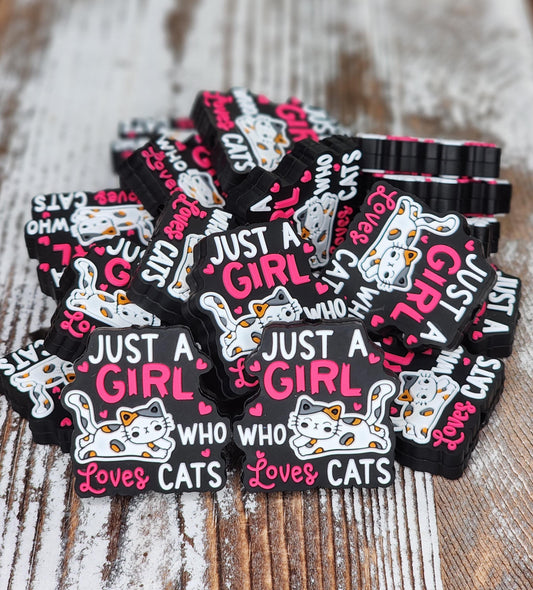 Just a Girl That Loves Cats Focal Bead 19
