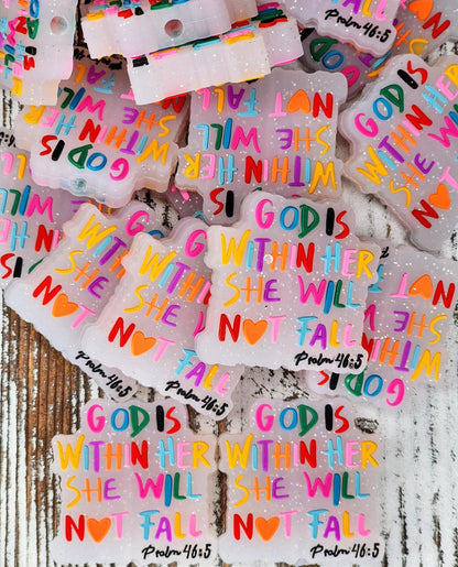 God is Within Her She Will Not Fall Focal Bead 36