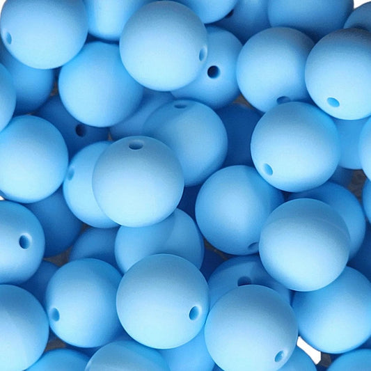 15mm Baby Blue Silicone Beads