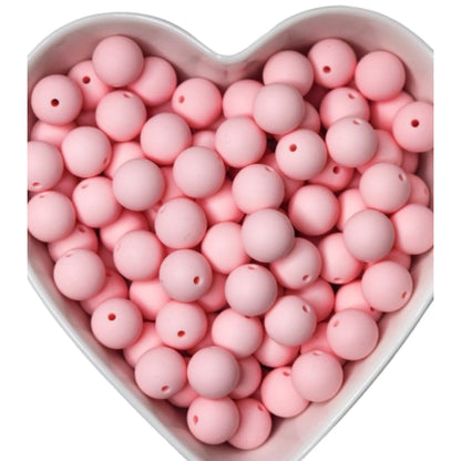 15mm Light Pink Silicone Beads