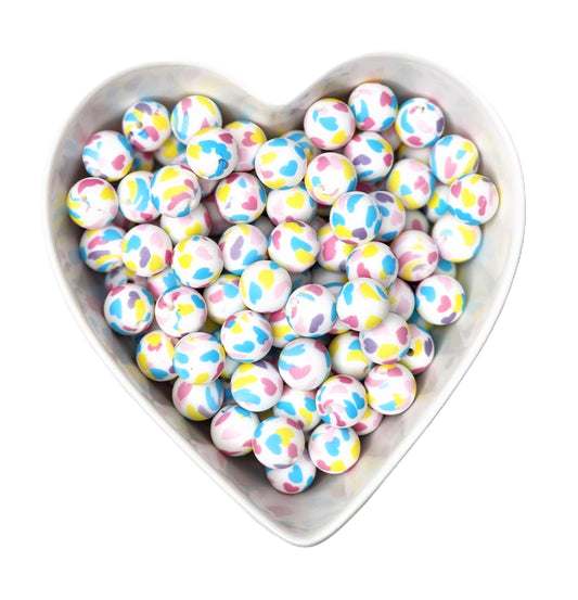 15mm Colored Hearts Silicone Beads