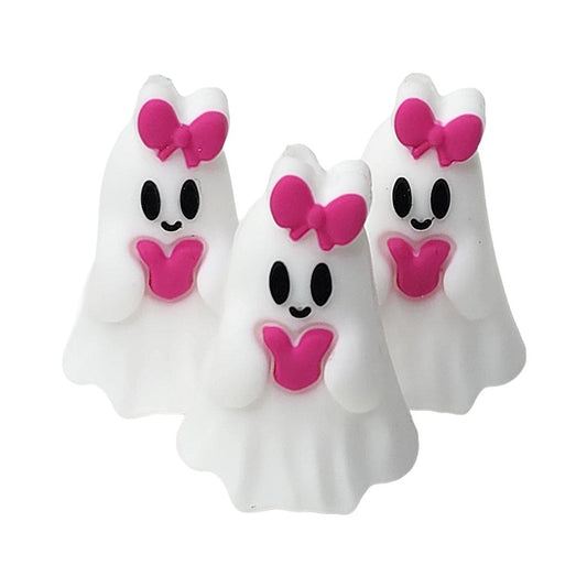 3D Ghost with Bow Focal Bead