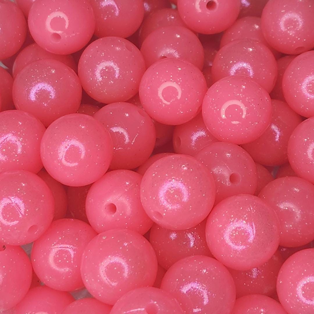 15mm Glitter Jelly Silicone Beads