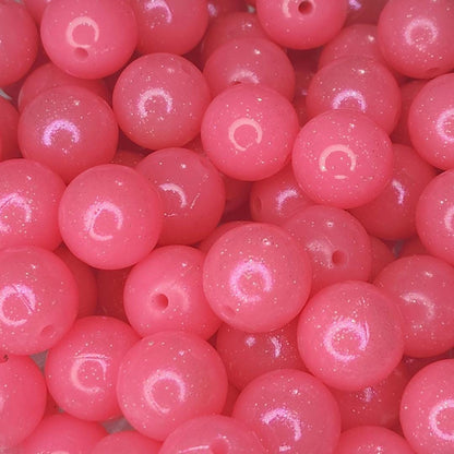 15mm Glitter Jelly Silicone Beads