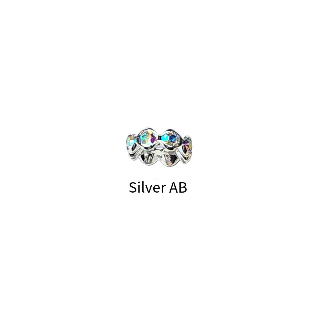 12mm Gold Clear and Silver AB Wavy Spacers (10 Pack)