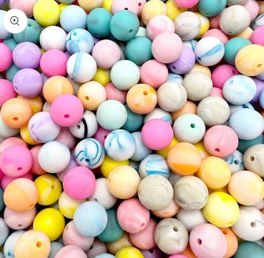 15mm Marble Beads (10 Pack)