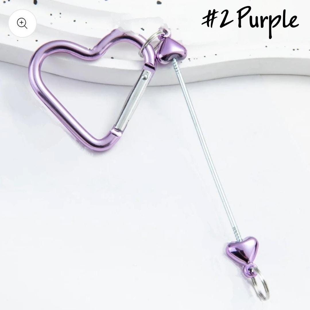 Heart Shaped Beadable Keychains
