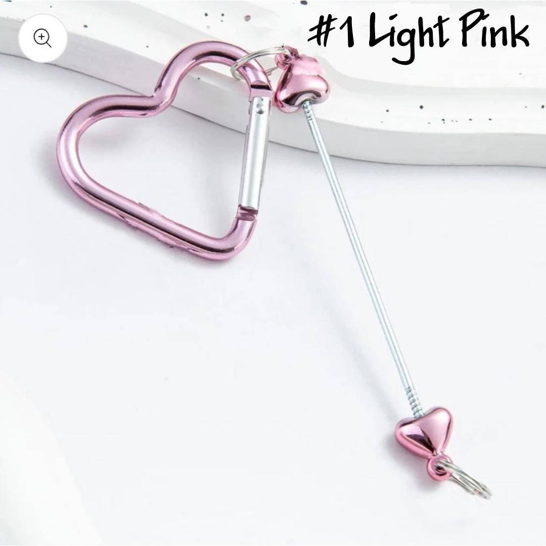 Heart Shaped Beadable Keychains