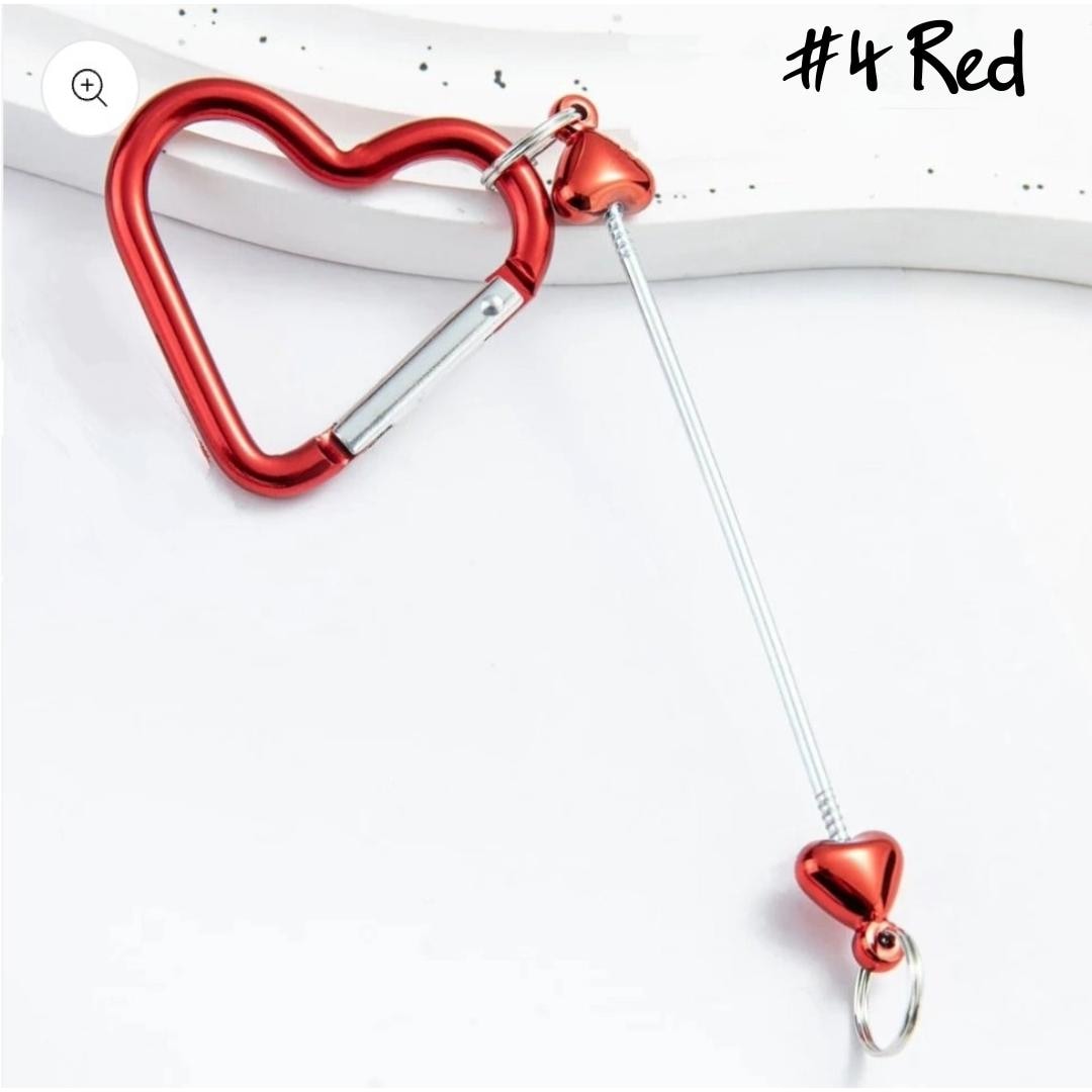 Heart Shaped Beadable Keychains