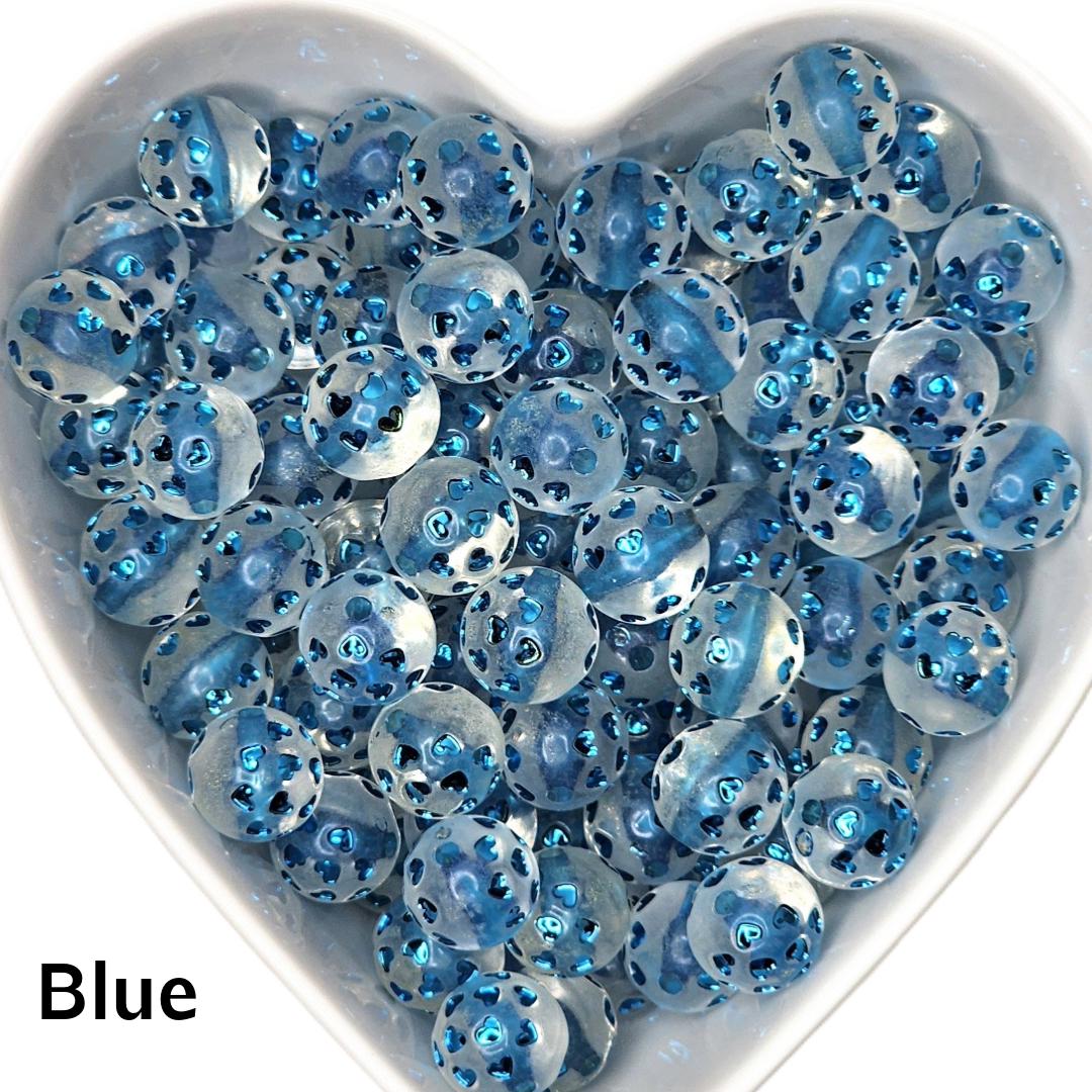 16mm Shiny Color Hearts Beads