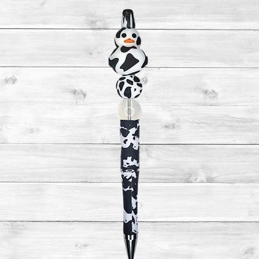 3D Duck Cow Print Beaded Pen