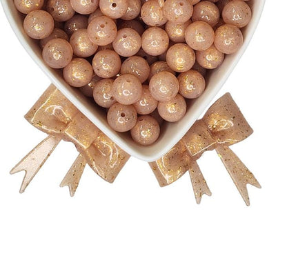 15mm Gold Glitter Jelly Beads