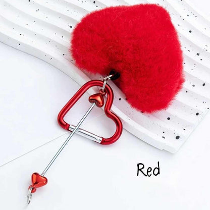 Heart Beadable Keychains w/ Large Pom Pom Heart