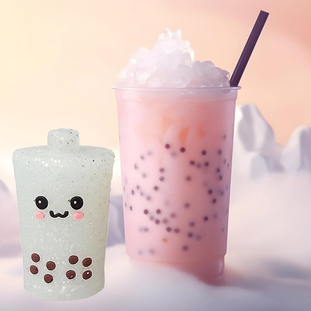 3D Bubble Milk Tea Focal Bead