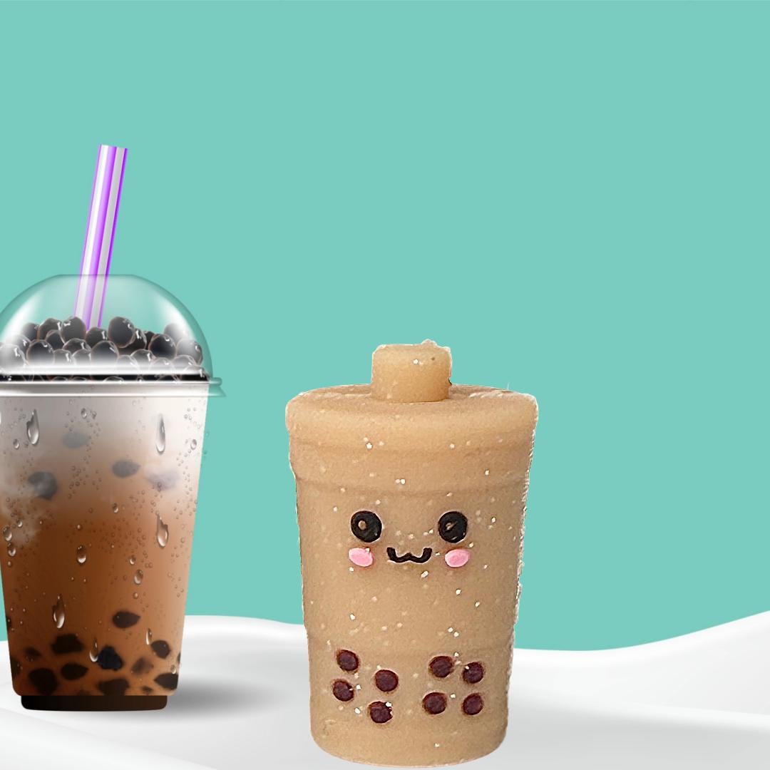 3D Bubble Milk Tea Focal Bead