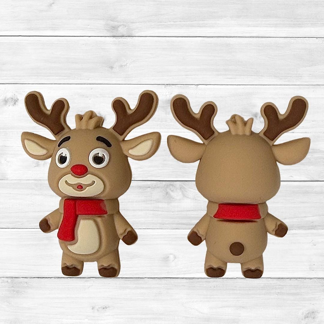 3D Reindeer with Scarf Focal Bead