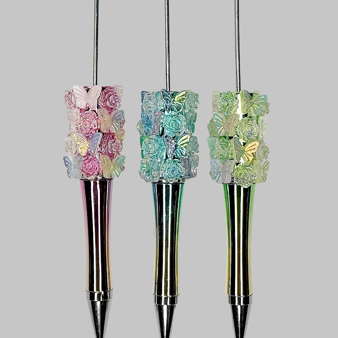 Butterfly and Rose Ombre Beadable Pen Blanks