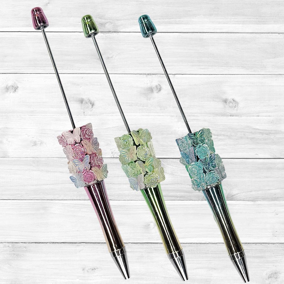 Butterfly and Rose Ombre Beadable Pen Blanks