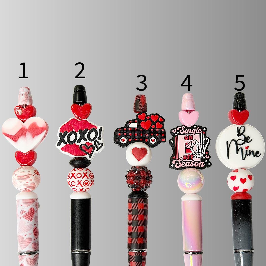 Valentine's Day Beaded Pens