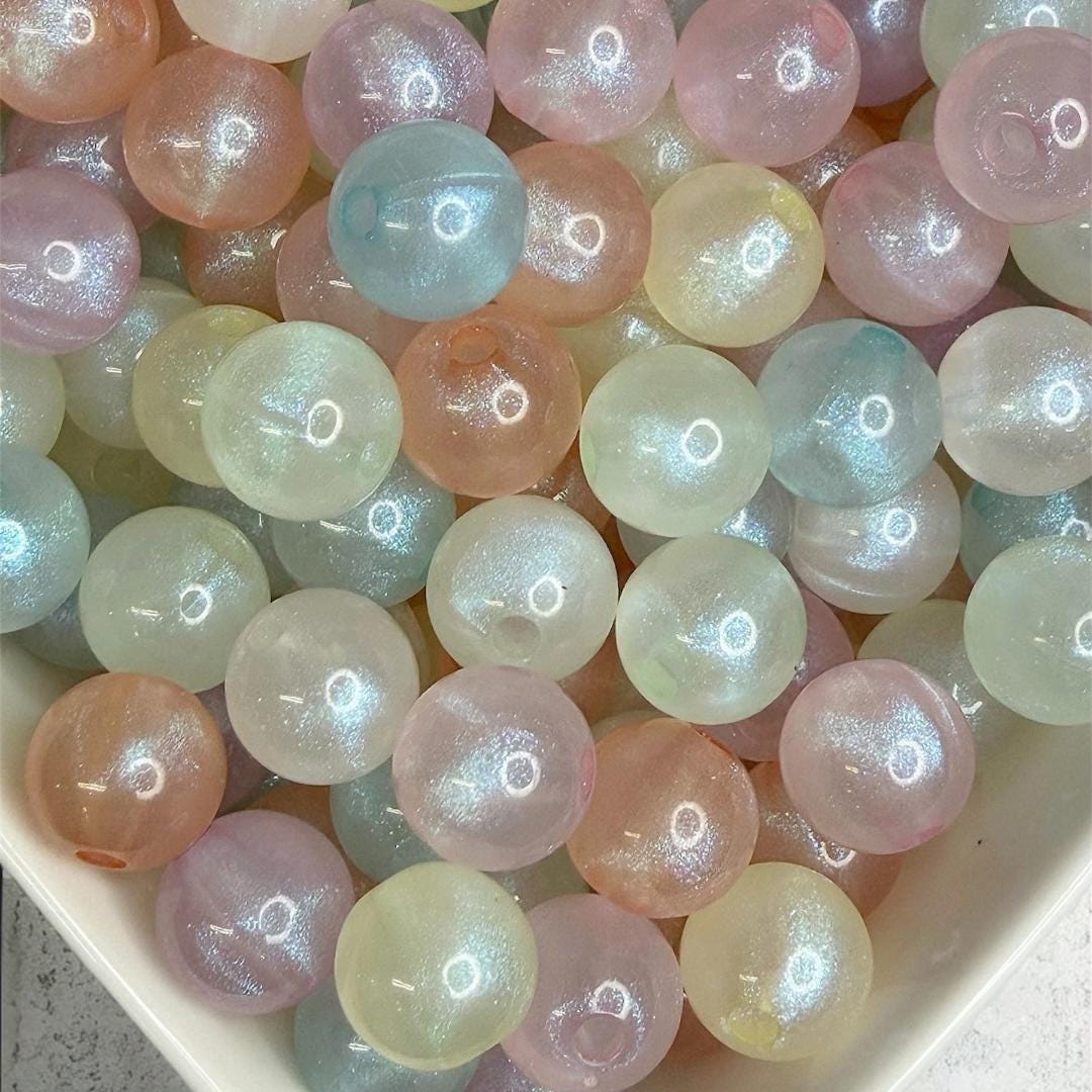 16mm Glittery Mix Beads (10 Pack)