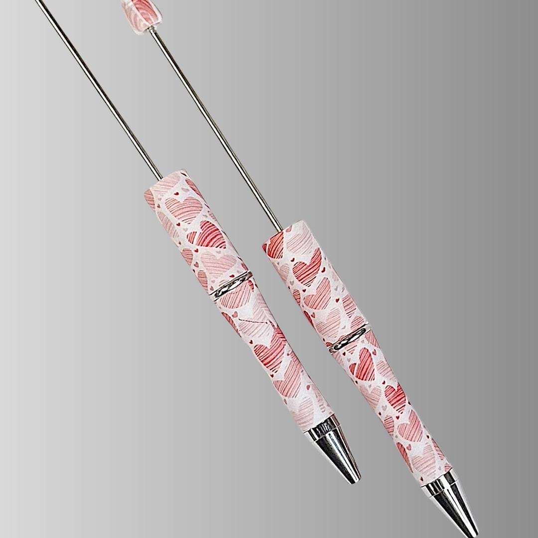 Heart Print Beadable Pens