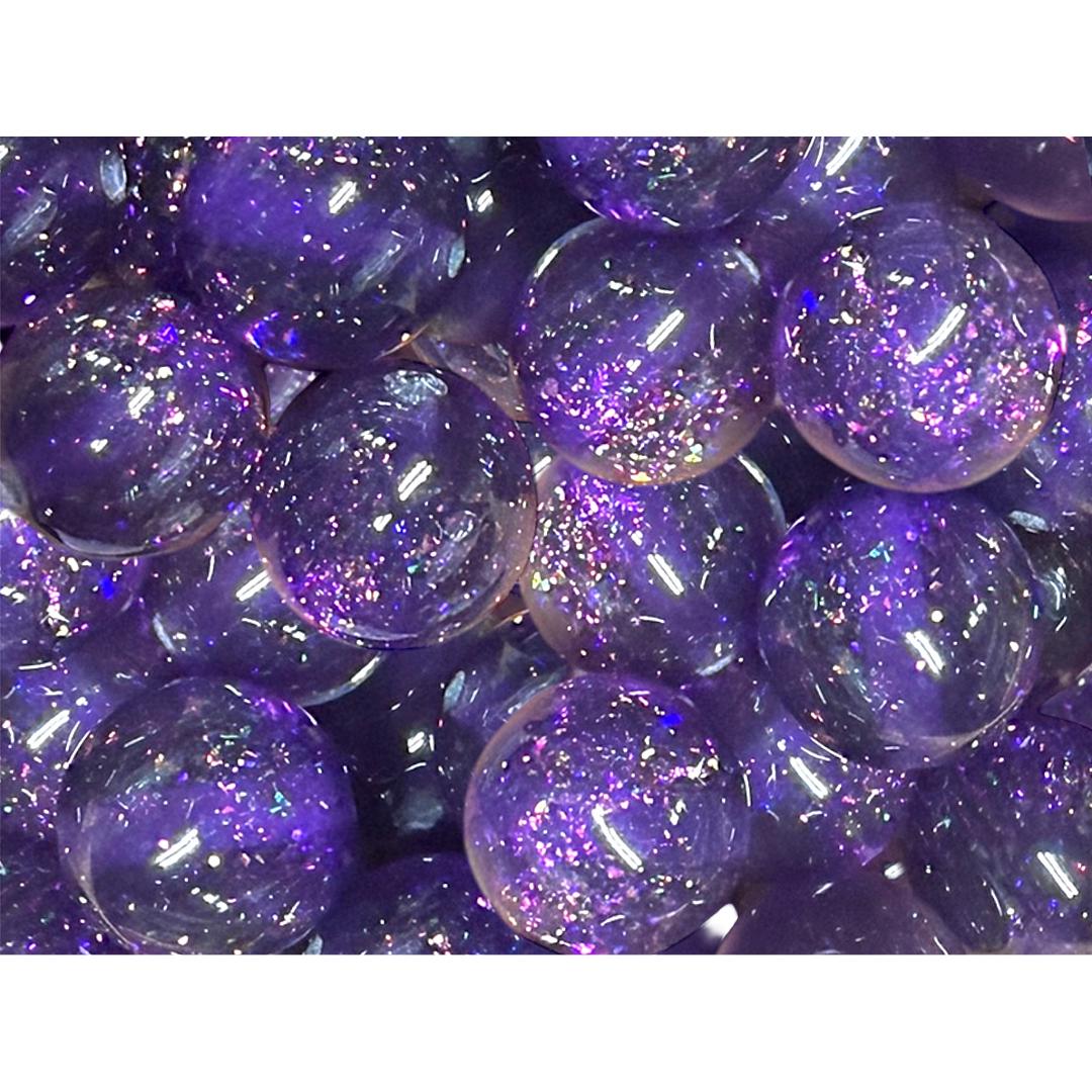 16mm Sugar Plum Glitter Resin Beads