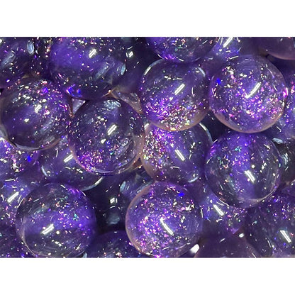 16mm Sugar Plum Glitter Resin Beads