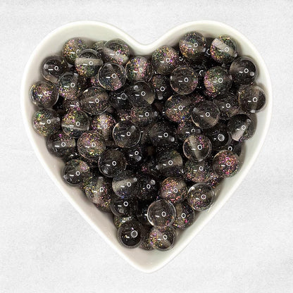 16mm Glitter Galaxy Resin Beads