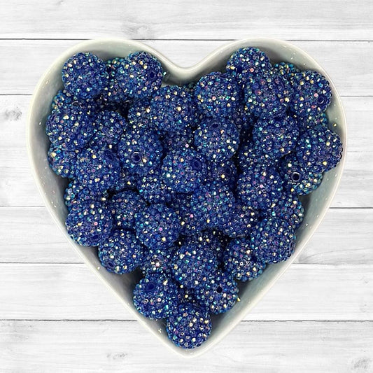 20mm Blue AB Rhinestone Acrylic Bead