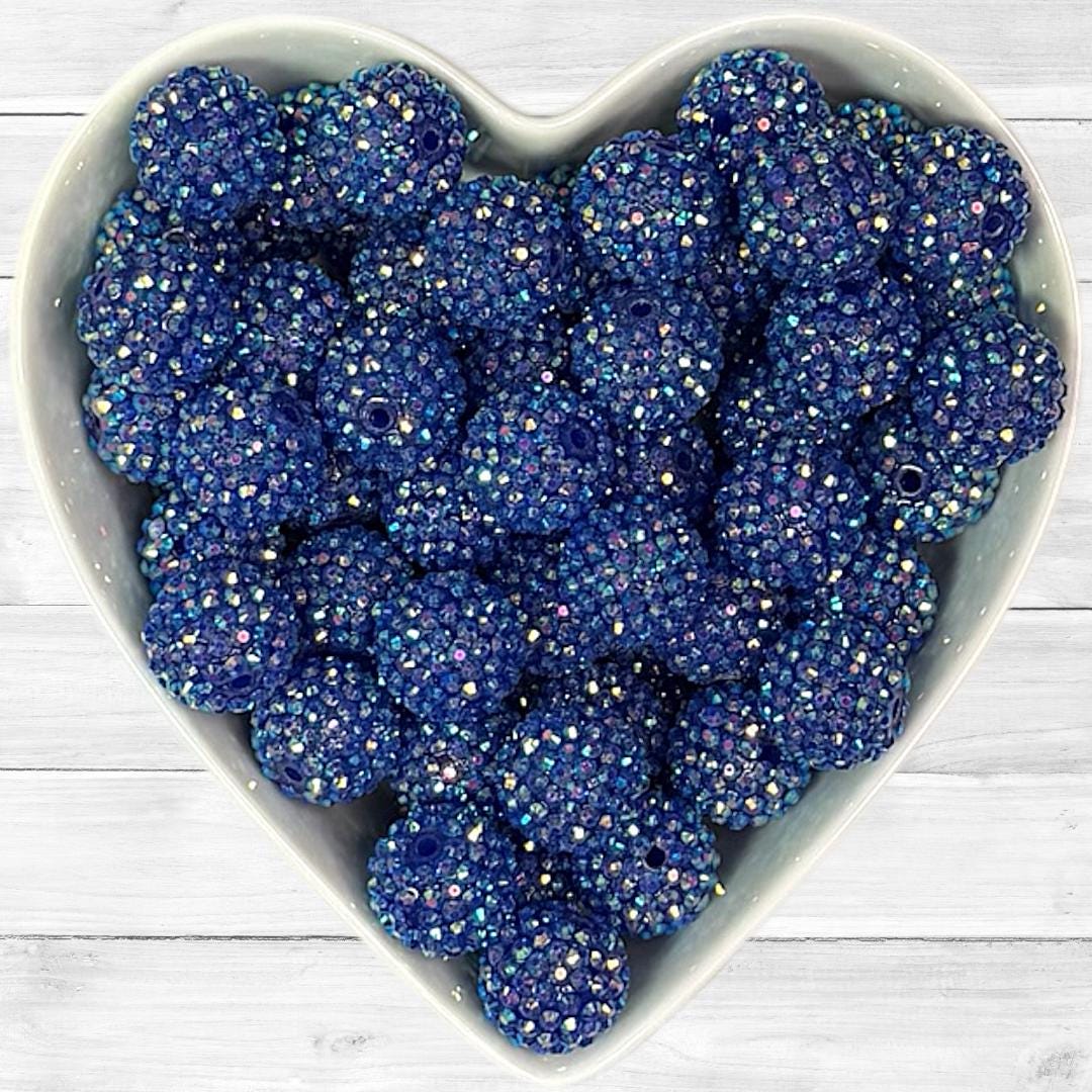 20mm Blue AB Rhinestone Acrylic Bead