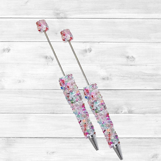 Colored Glass Acrylic & Pearl Clay Beadable Pen Blanks