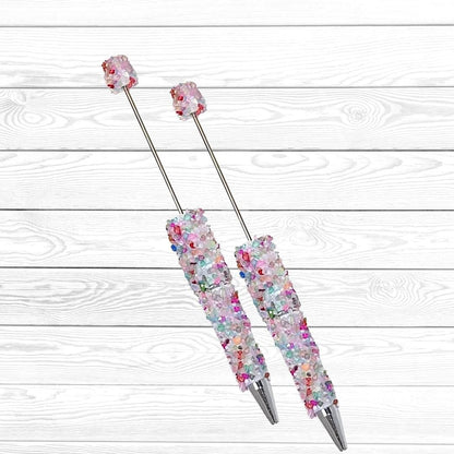 Colored Glass Acrylic & Pearl Clay Beadable Pen Blanks