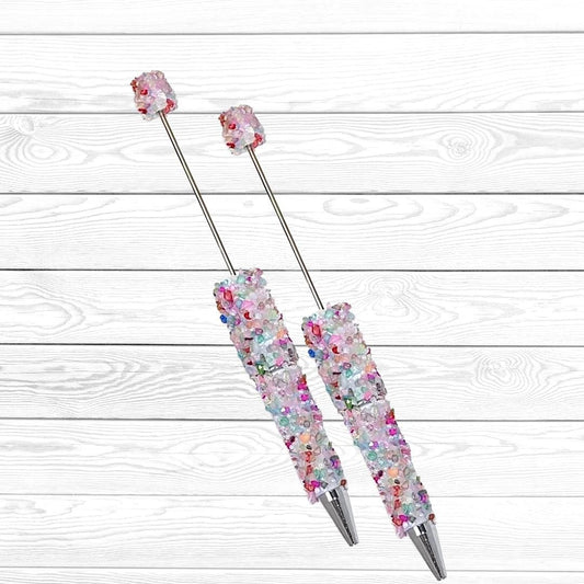 Colored Glass Acrylic & Pearl Clay Beadable Pen Blanks