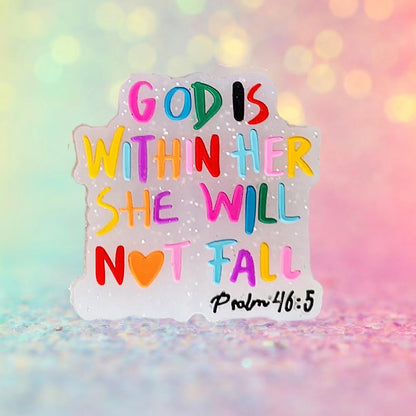 God is Within Her She Will Not Fall Focal Bead 36