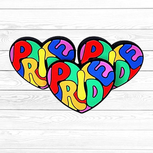 Pride Heart Silicone Focal Bead 162